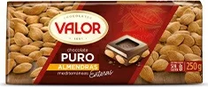 Valor Chocolate Puro Alm.250g Retr.